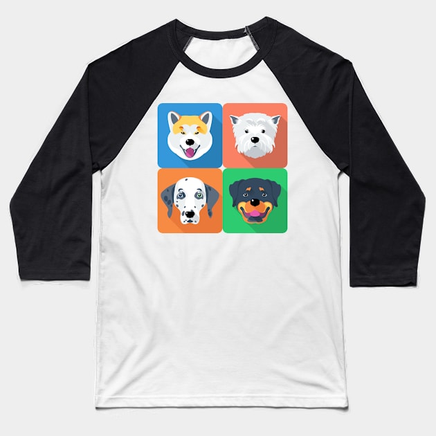 dog icon flat design Baseball T-Shirt by kavalenkava